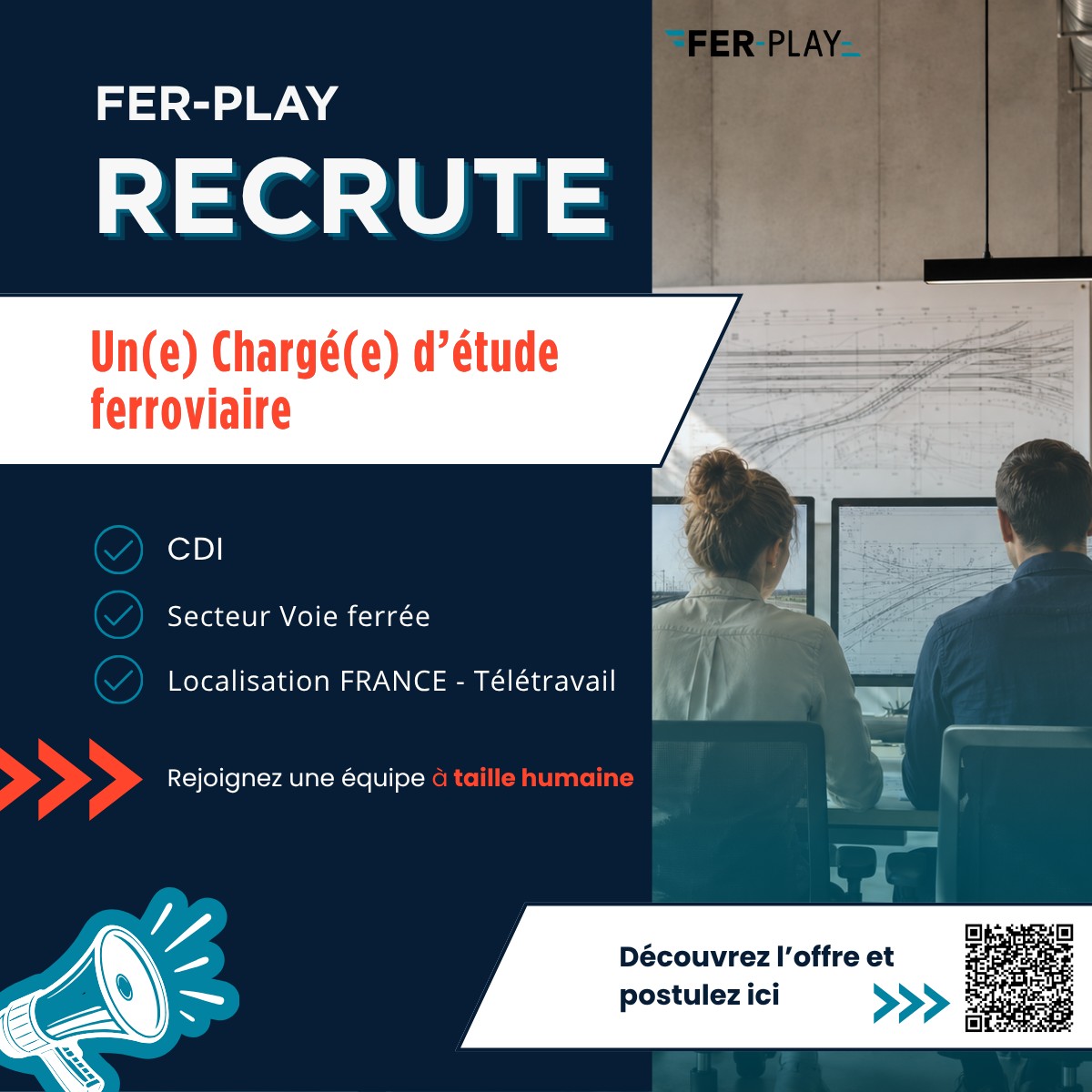 Recrutement Charge - e d etude ferroviaire FER-PLAY